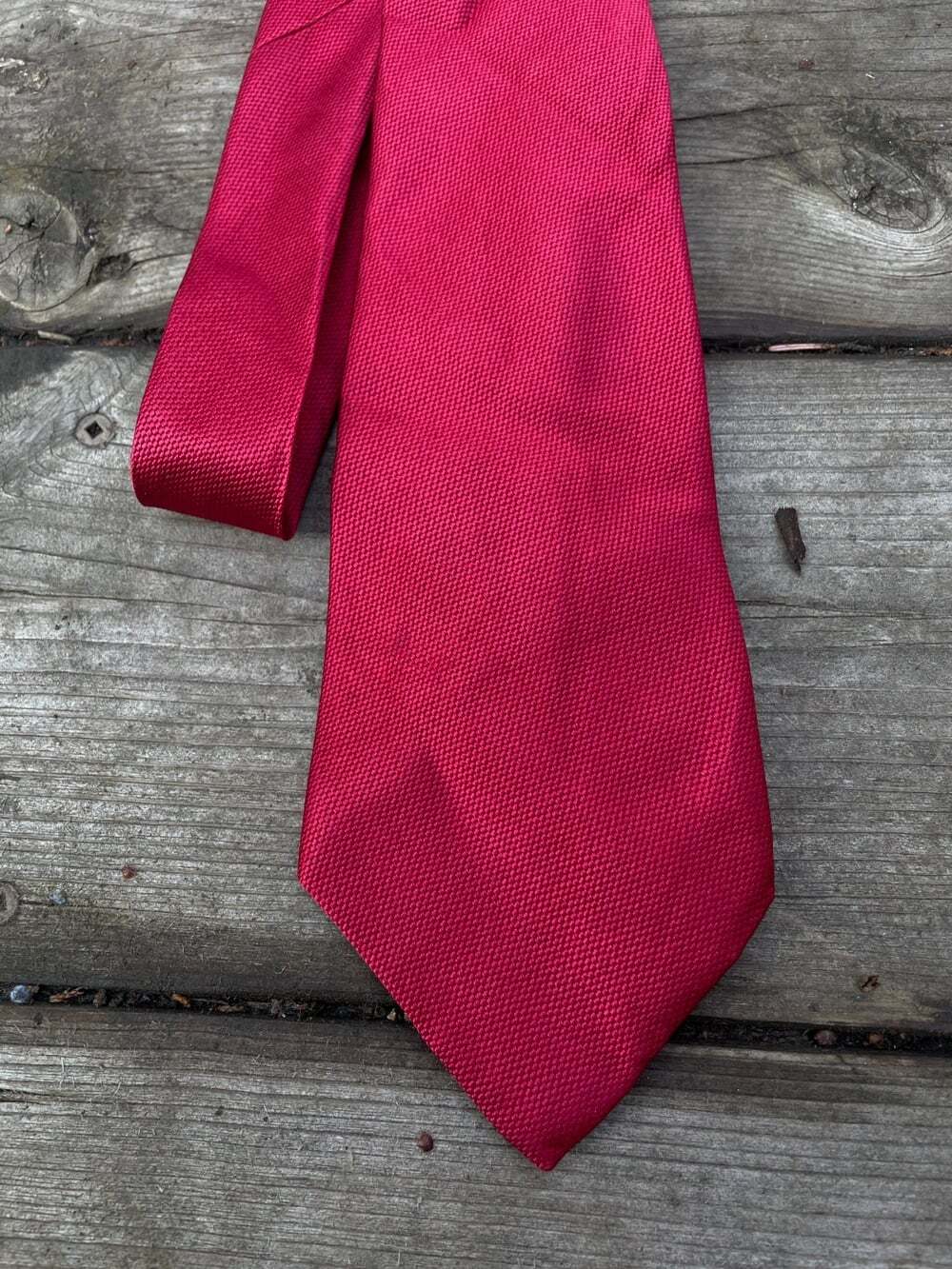 Vintage Lauren Ralph Lauren Tuxedo Red Silk Tie USA 80s 90s Hand Made China